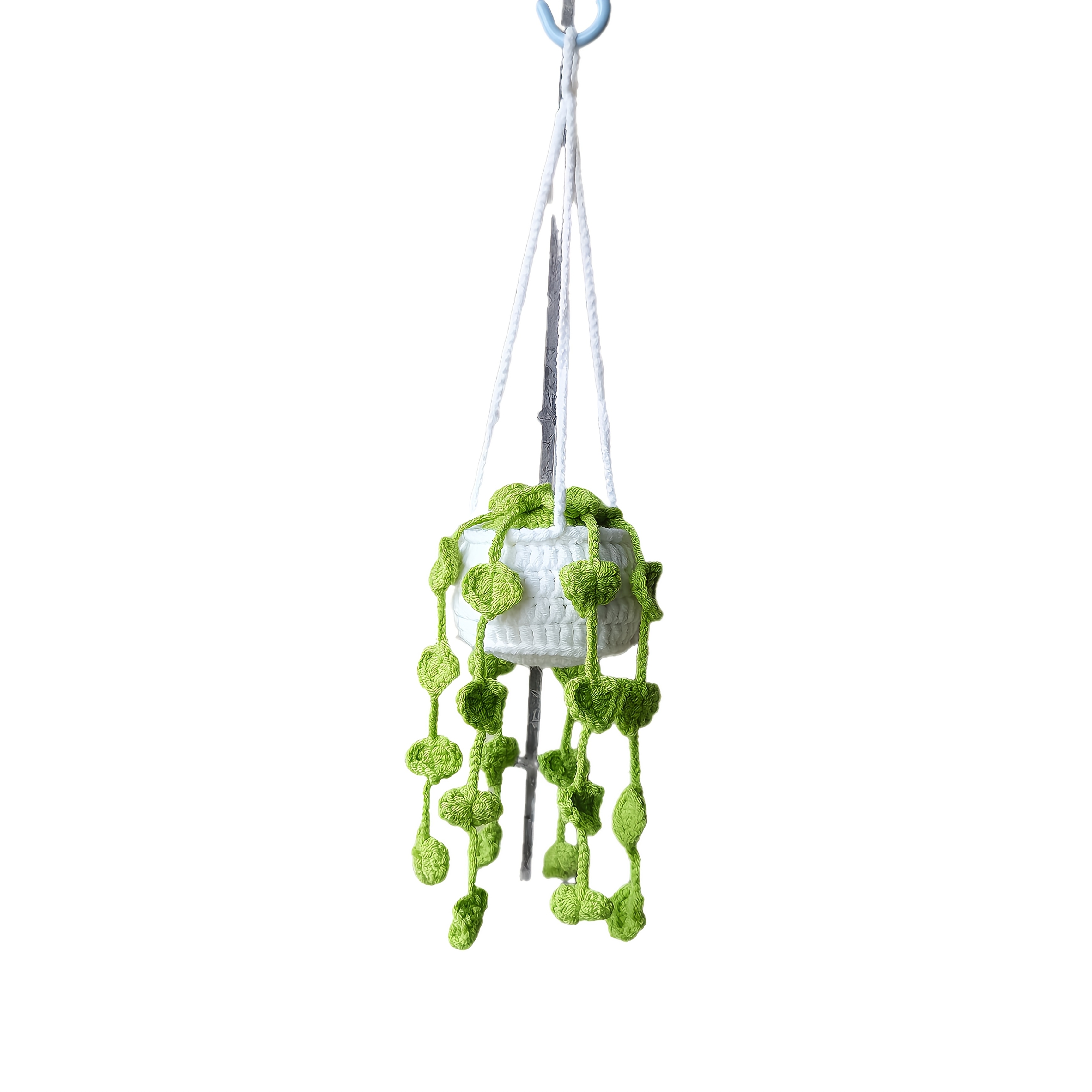TEMU 1pc 2024 New Handmade Crochet Hanging Flower Pot, Suitable For Home And Car Decoration, With A Cute Potted Plant Basket. Room Bedroom And Car