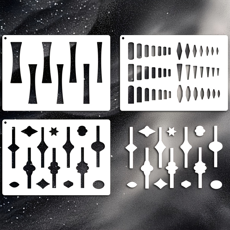 TEMU 1 Set Of 3 Handmade Templates For Jewelry Such As Rings And Necklaces, Reusable Painting Templates, Used For Handmade Crafts, Painting, Canvas,