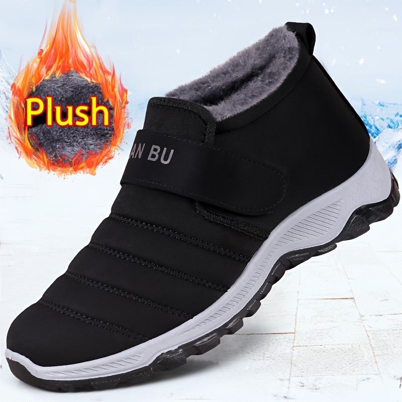 

Warm And Comfortable Men's Snow Boots - Non-slip Ankle Boots For Outdoor Hiking And Trekking - Plush Lining Winter Shoes