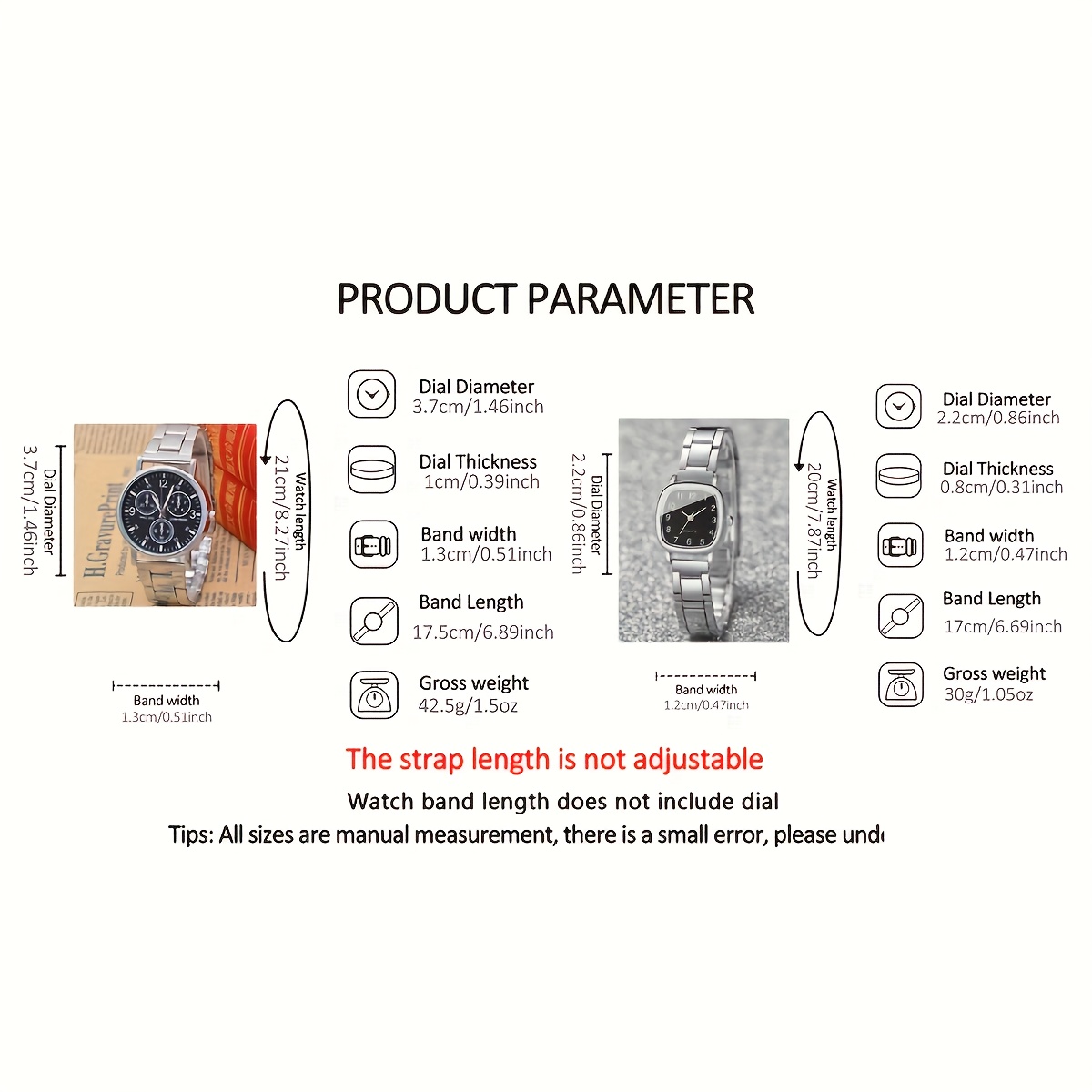 4pcs couple watch fashion   casual   quartz watch chain decor perfect grace bracelet set eid al   s day holiday gifts birthday gifts for for her the   for gifts Product details 1