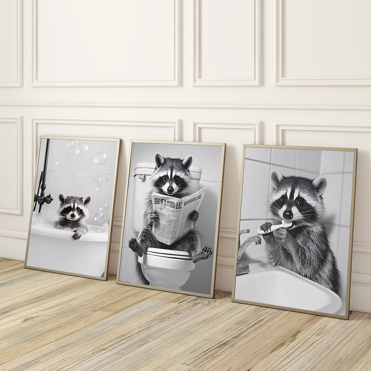 

3pcs Vintage Canvas Art Set - Wall Decor For Bedroom, Living Room, Kitchen & Hallway - Unique Gift Idea, Room Decor