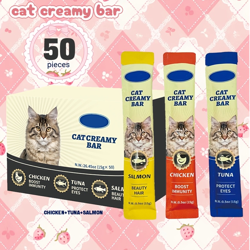 Image of Treats With Chicken, Salmon & Tuna - Protein-rich Wet/dry For Training Rewards, Snacks For Kittens & Cats - All- Pet In Paper Box Packaging