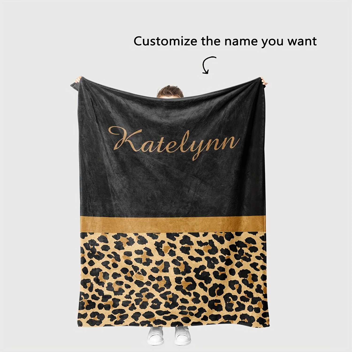 

Personalized Leopard Print Blanket: Contemporary Style, Suitable For All Seasons, Machine Washable, 65" X 165cm, Perfect For Bed, Living Room, Or Travel