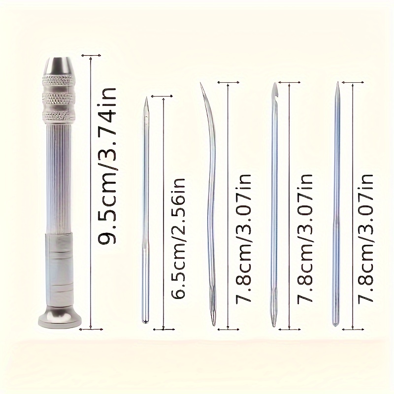 4-5pcs Multi-functional Awl Needles, Handmade Diy Shoe Repair Hook Needles, Shoe Sole Hook Needles, Leather Stitching Craft Set