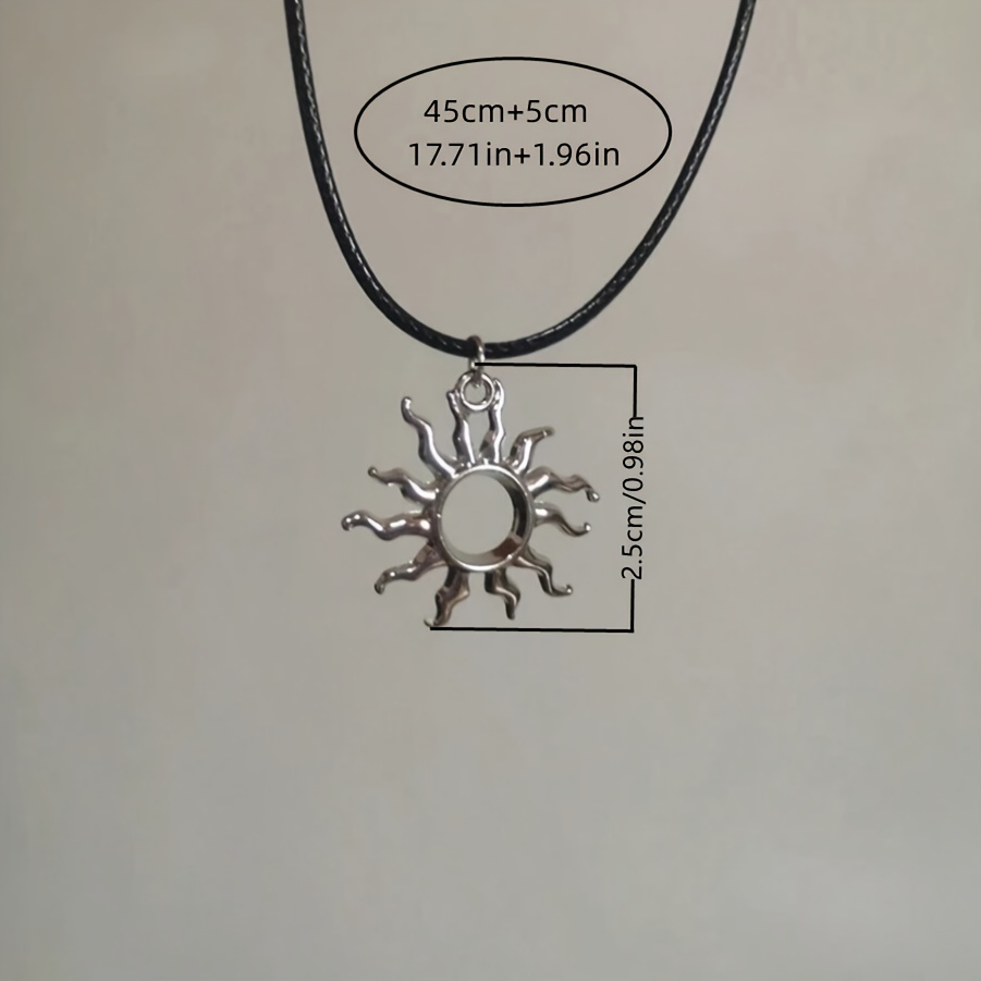 Vintage Gothic Punk Spiral Sun Pendant Necklace