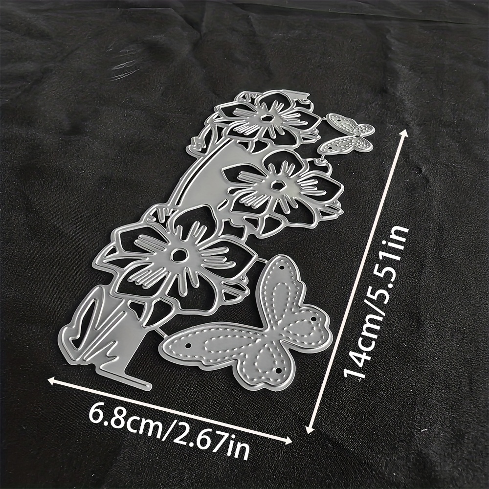 1pc Flower Metal Cutting Die, Silvery-gray, Fantasy Theme, Suitable For Diy Scrapbooking, Embossing, Handmade Greeting Card Making, Gift Card Making.