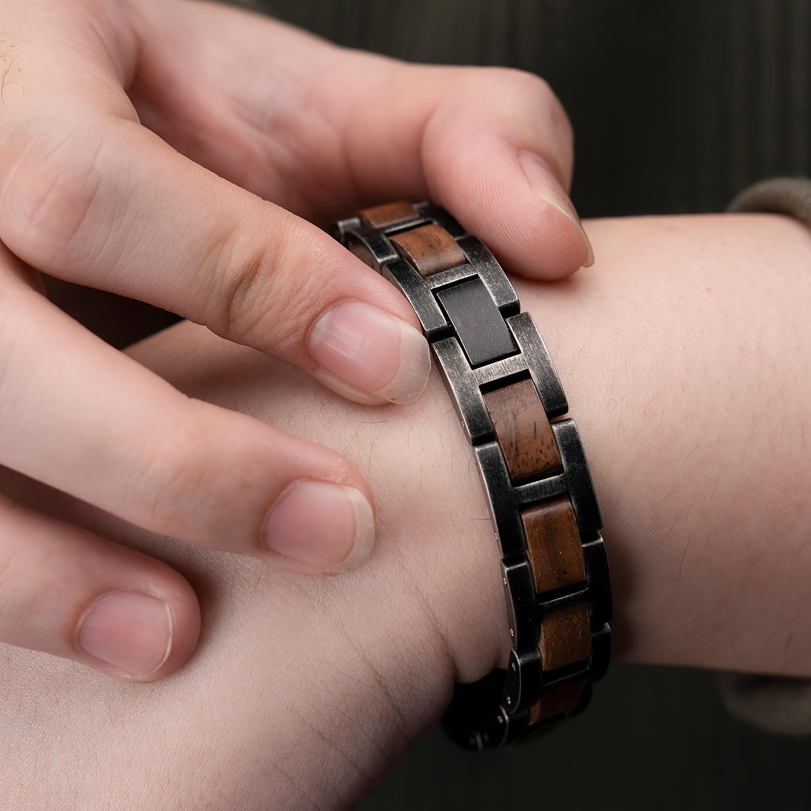 Men's Wooden Bracelet, Anniversary Gift for Him