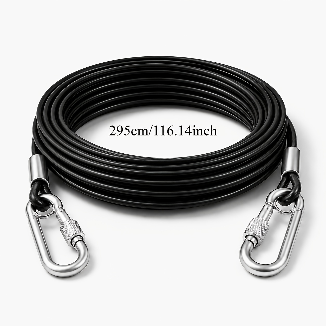 TEMU 1 Clothesline And , Black Coated Steel Wire Laundry Rope, Heavy Duty Hanging Cable For Indoor Outdoor Clothes Drying, Backyard, Balcony And