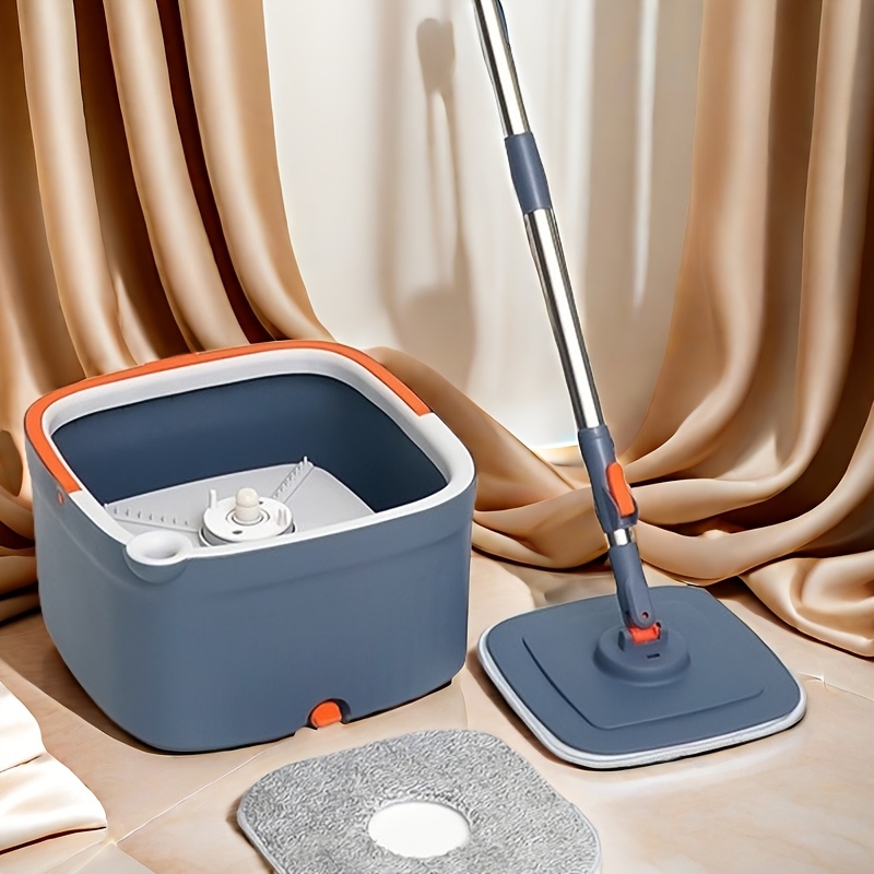 1pc easywring spin mop and bucket set with separate dirt chamber   washing dual use for wet and dry cleaning ideal for kitchens bathrooms living rooms     effortless floor care details 5