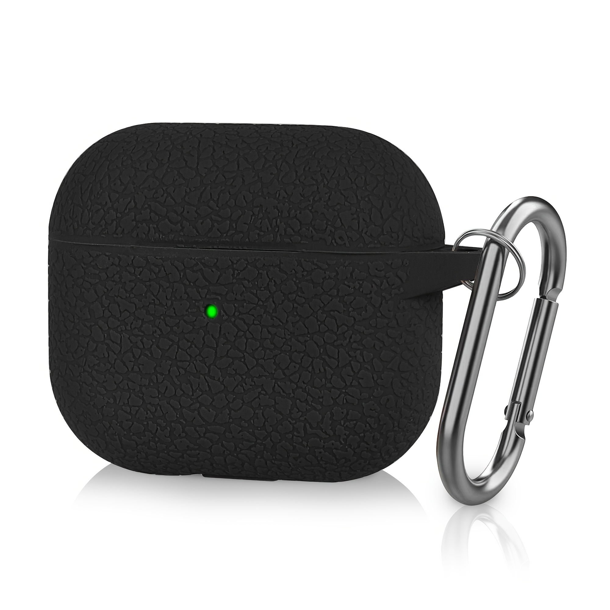 TEMU Custodia per Airpods 4 Case con Motivo a Litchi, Cover in Silicone per Auricolari Apple di 2a , -1, Accessorio di 3a con Portachiavi e Custodia