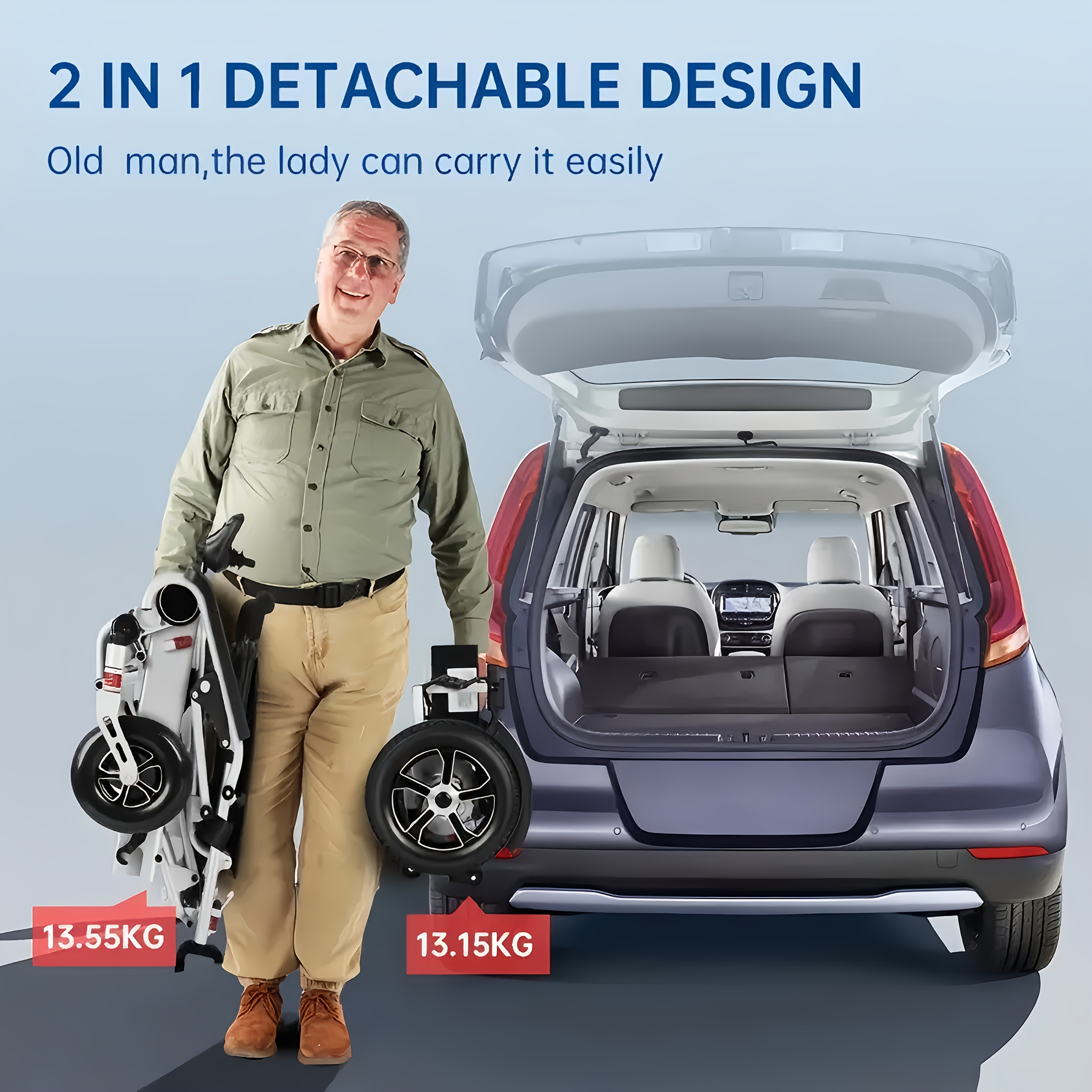 electric wheelchair mobility scooter for seniors 300 500w high power 13     lightweight and foldable 350 lbs weight capacity Product details 9