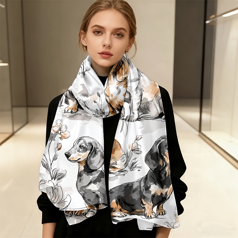 TEMU 1pc Outdoor Multifunctional Headwear Dachshund Hand-painted Illustration, Daily Wear/commuting/casual Gatherings, Travel/music Festivals,