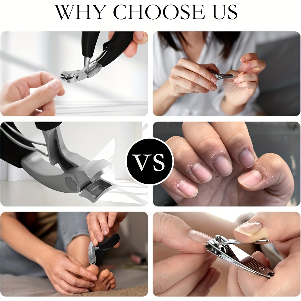 6pcs thick nail clipper set heavy duty podiatrist grade featuring   stainless steel     men and adults Product details 5