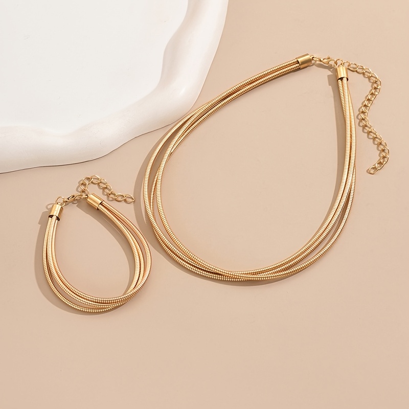 Layer Bracelet Necklace Set For Women
