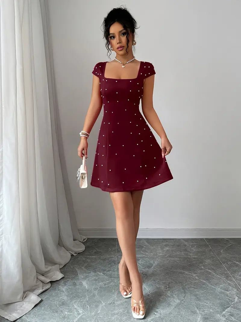 stylish lady dresses Spring Summer Fashion With Belt Puff Sleeve Elegant V-neck Simple Daily Pleated Official Large Swing Slim Lady Dresses for Women| Alibaba.com