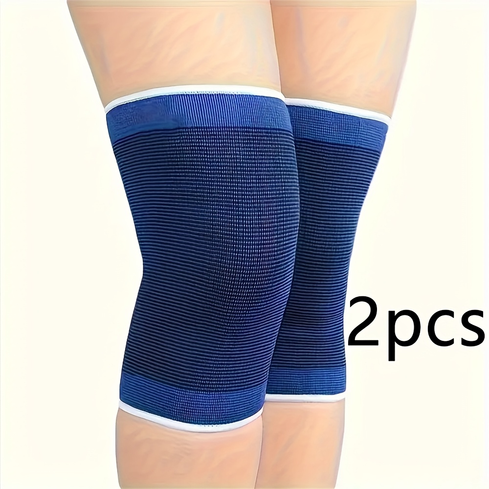Image of 2 Pack Compression Knee Sleeves - Fits All, Breathable Material, Hand Wash, Daily Warm Support, Suitable For Men And Women, Ideal For Football, Basketball, Yoga, Running And Fitness - Blue