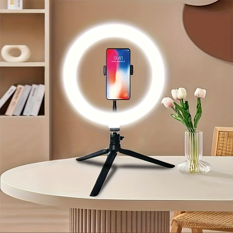 13 LED RGB Selfie Ring Light w/ Mini & Extendable Tripod Stand & Phone  Holder 10 Brightness Level 26 Light Modes Dimmable Ringlight for Beauty  Makeup