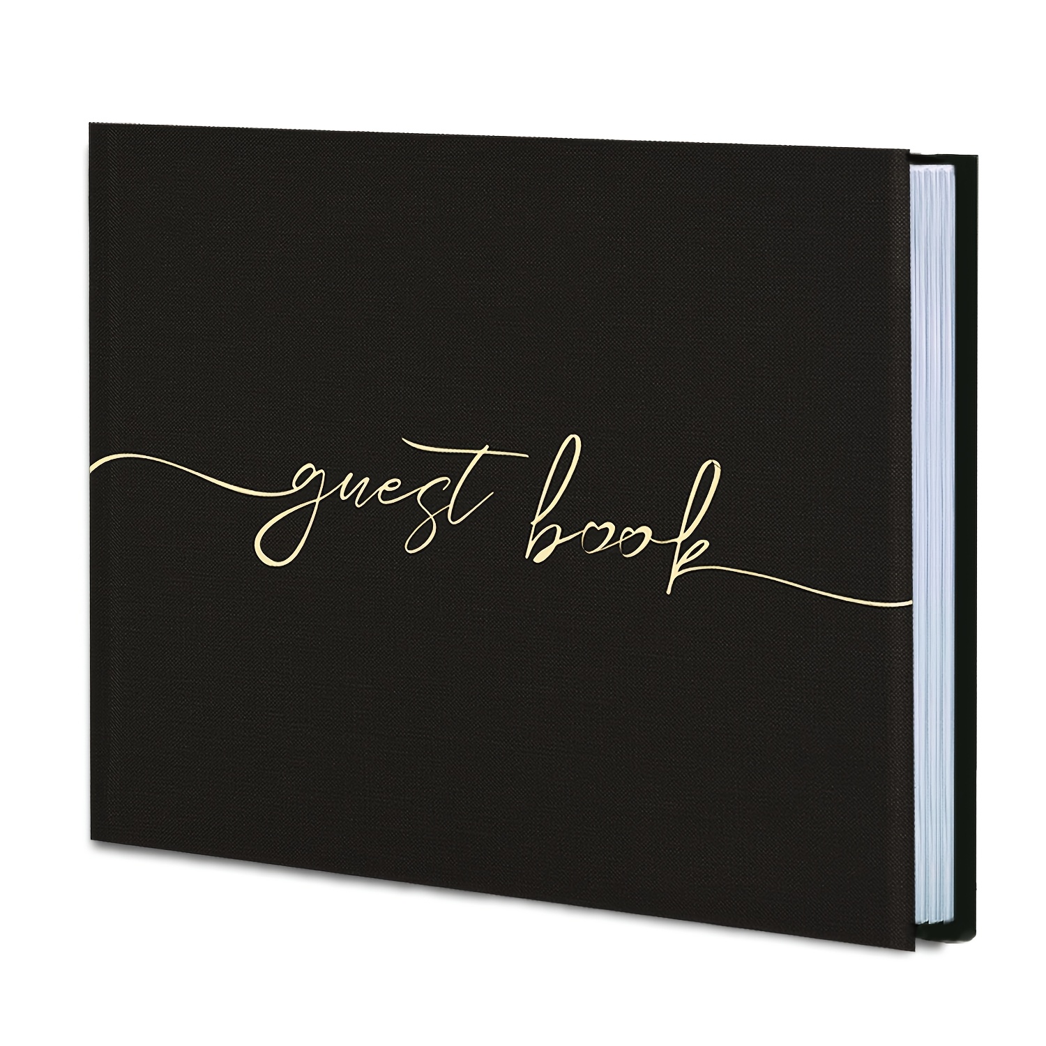 

Linen Cover Guest Book For - Elegant With Photo Space, Wedding Receptions, Baby Showers, Events - Pages (9.5"x7.5")