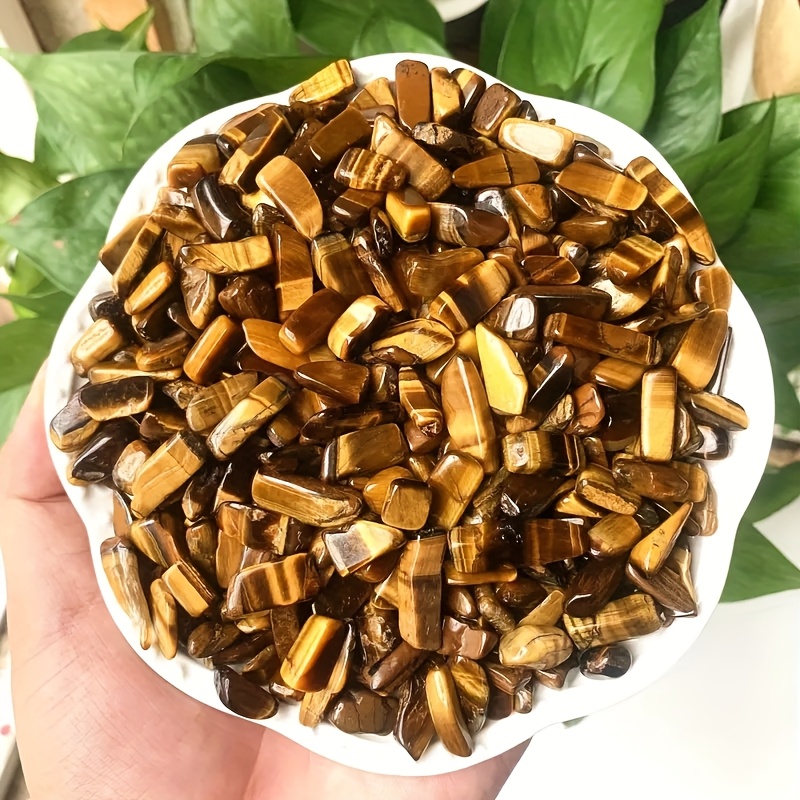 TEMU 150/250/500g/bag Eye Stone Crushed Stone - Size: 0.5-0.9cm/0.2-0.35in - Yellow Gravel For Home Decoration And Jewelry Making, Non-porous