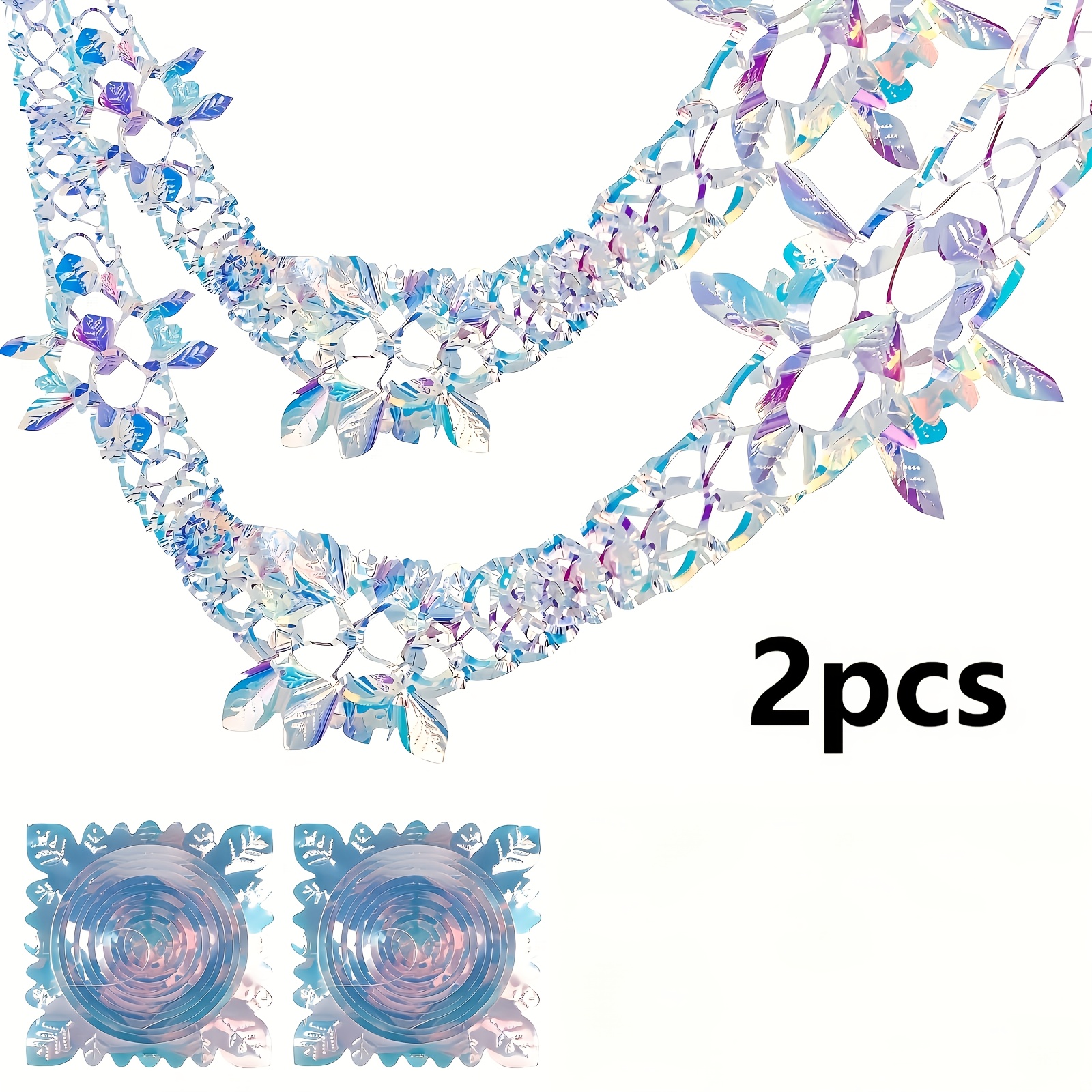 TEMU 2/4/6pcs Christmas Ceiling Decorations, Foil Indoor Hanging Garland, Suitable For Christmas New Year Parties, Christmas Decorations, Festive
