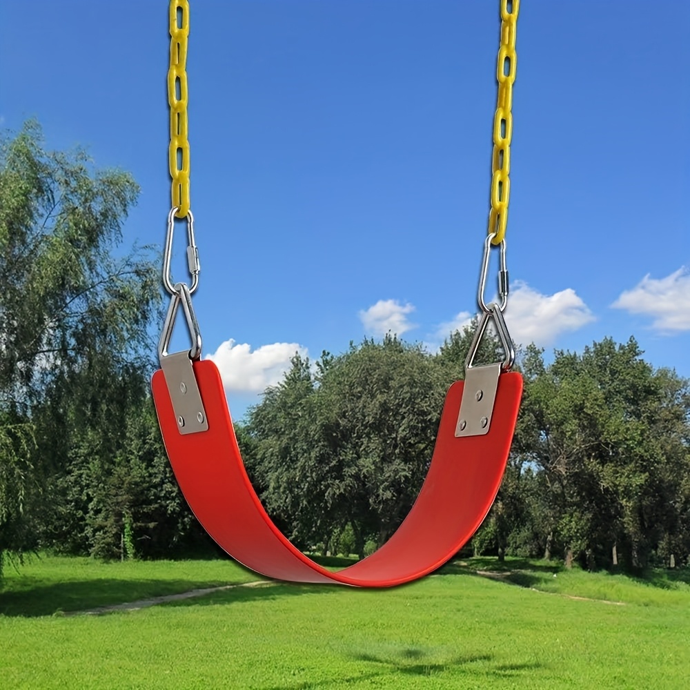 asiento de columpio para  , resistente y  , 61 x 15 cm, metal con   resistente y cojín de pe, columpio colgante   y   para jardín  , patio trasero o uso en parque, asiento  , columpio triangular, construcción  , columpio para exteriores.