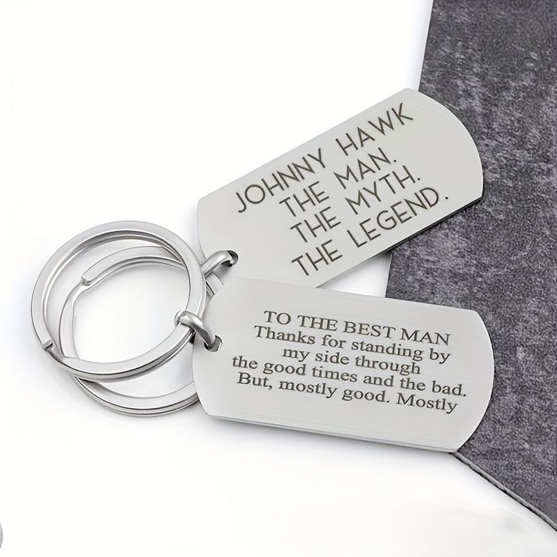 

Customized Personalized Stainless Tag Keychain - Engraved With Custom Letters, Rectangular, Single Piece, Ideal Tool With Loop Clasp - Perfect Gift For Couples, Valentine's Day