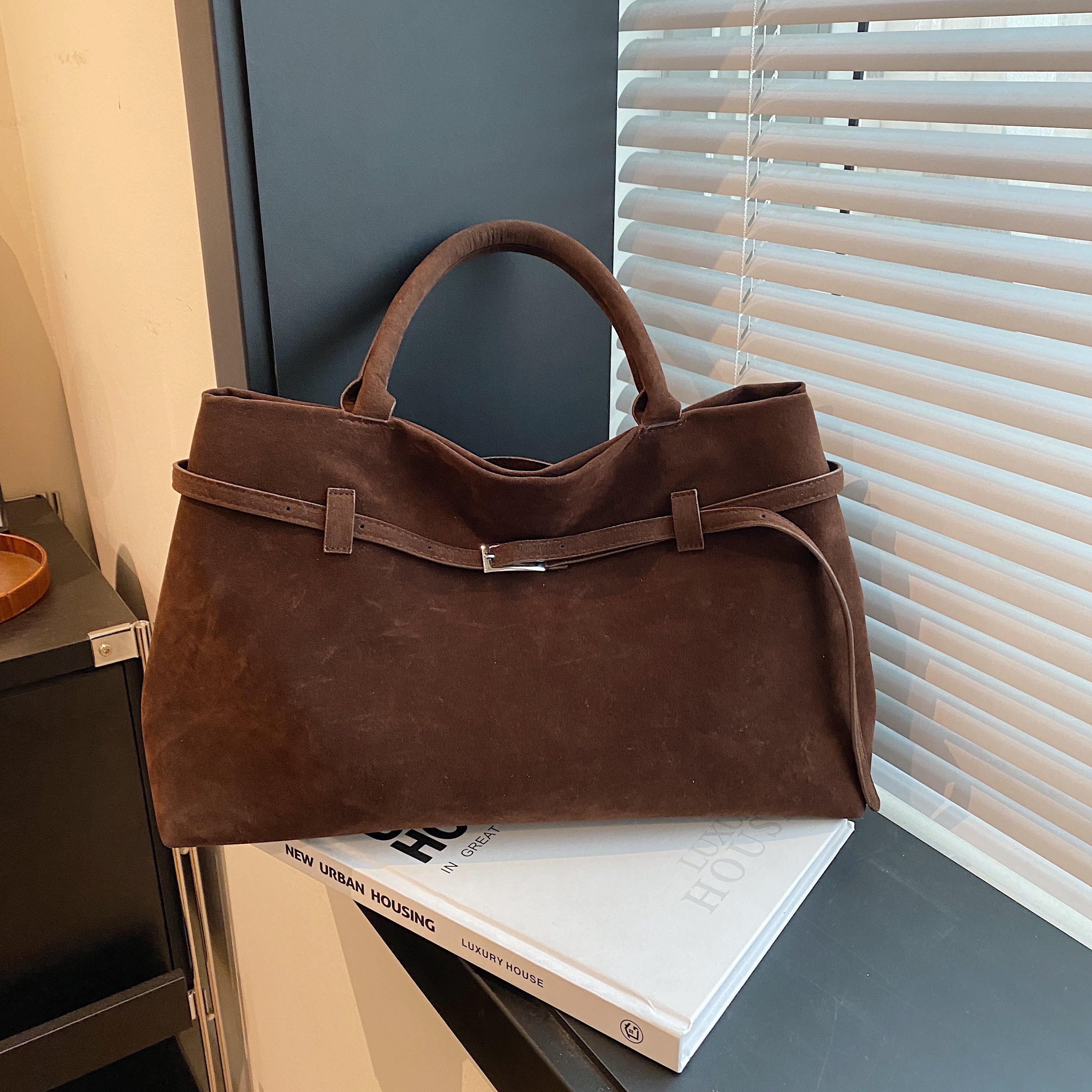 

's Suede Tote Bag , Lined,