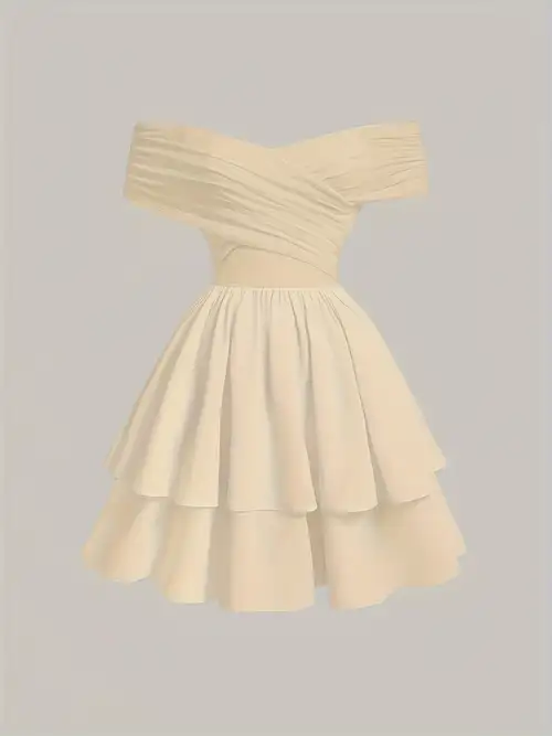 elegant off-shoulder ruffle dress for women - lightweight polyester, teal layered tiered design, machine washable, summer casual , summer casual dress | tiered ruffle dress | ruffle detailing | Free Shipping On elegant off-shoulder ruffle dress for women - lightweight polyester, teal layered tiered design, machine washable, summer casual , summer casual dress | tiered ruffle dress | ruffle detailing | Free Shipping On