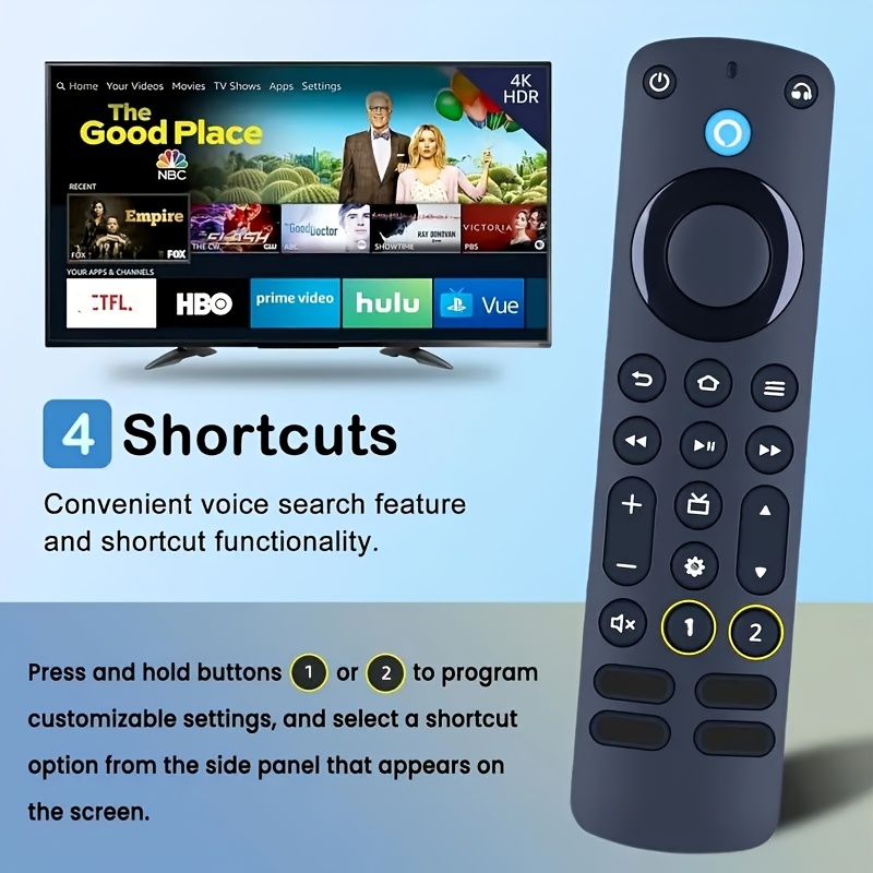 TEMU [for Fire Tv Remote] -controlled Tv Stick Remote Control, Compatible Fire Tv , Alexa Remote Control, Backlit Buttons And Tv Controls, Supports