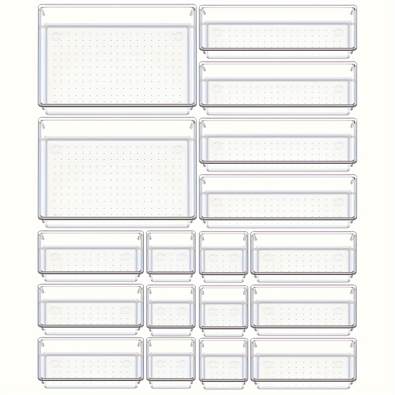 

Rv Table And Desktop Organizers: 18 Clear Plastic Storage Bins For Bathroom, Bedroom, Dresser, Makeup, Kitchen Utensils, And Office Supplies - Suitable For Rv Interior Decor And Functionality