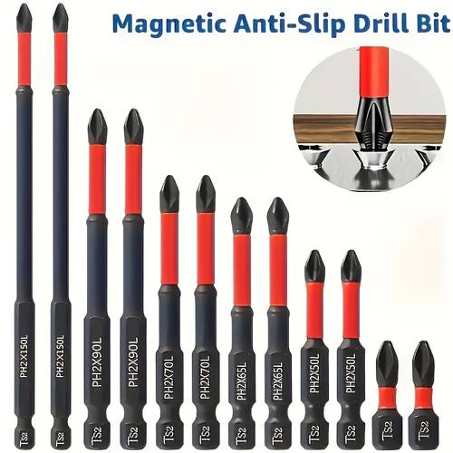 s2 steel magnetic screwdriver bit set 1 4 hex shank anti slip bits suitable for electric and manual tools including cross bits professional tool kit