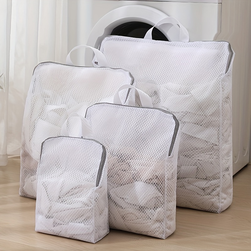 Mesh Laundry Bag Machine Washable Drawstring Design Travel - Temu