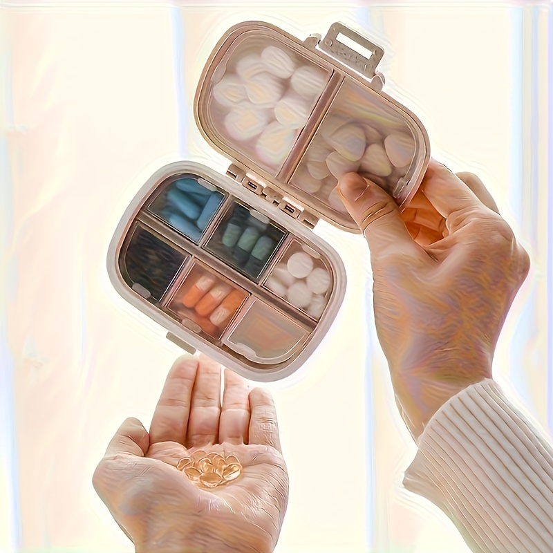 8 section large clear plastic medication organizer box with labeled compartments   portable travel medicine case with dividers moisture resistant storage for pills vitamins tablets ideal for   or on the go use durable easy to clean compact stylish design with clear compartments for easy identification ideal for organizing medications vitamins and supplements Product details 2