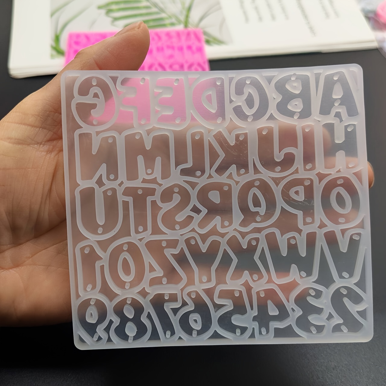 26 English Alphabet Earrings Ear Studs Combination Glue Mold Digital Earrings Alphabet Ear Studs Bracelet Necklace Pendant Silicone Mold Alphabet Bracelet Pendant Glue Mold