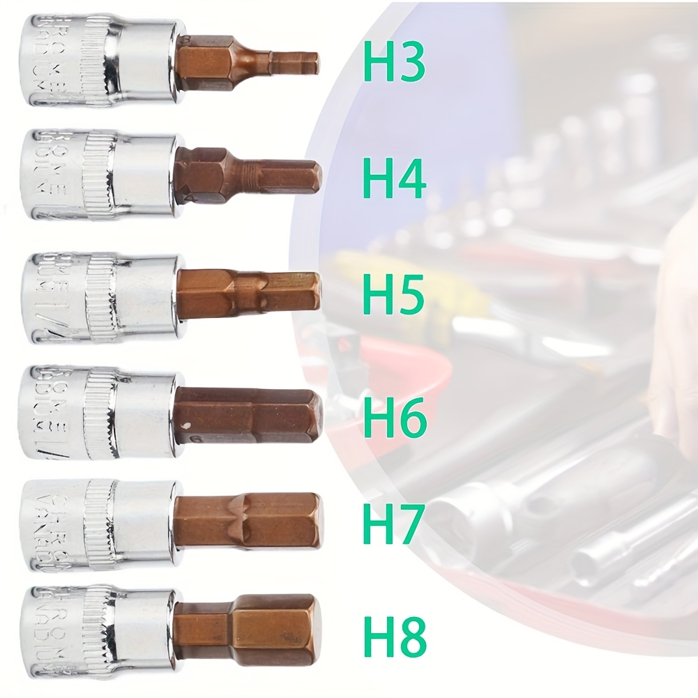 6pcs 1/4 Inch Hex Screwdriver Bit Socket Set Hex Screw Driver Bits H3-h8 Chrome Vanadium Socket Hand Tools