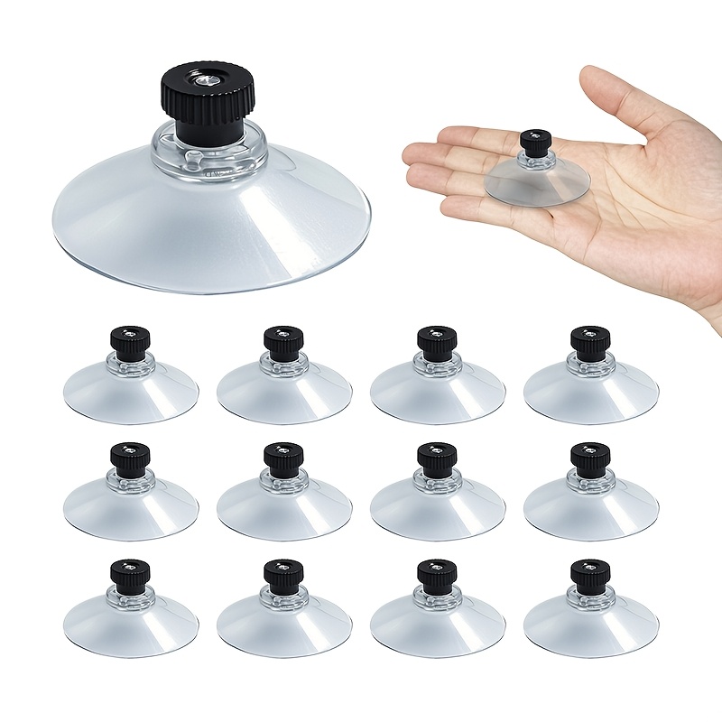 Image of 12pcs Transparent Screw Suction Cups With M4 , No Drilling Required, Strong Suction, Transparent Pvc Suction Cup Pads, Suitable For Kitchen, Bathroom Walls, Windows, Car Sunshades, Practical Hooks