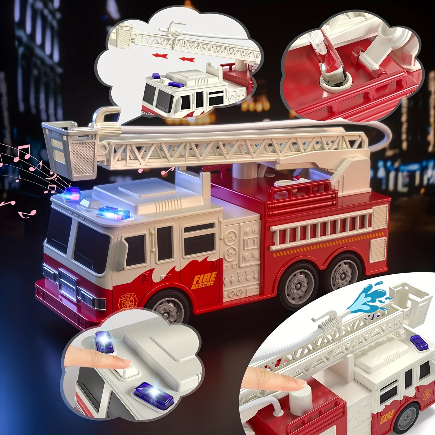 4 Pack Emergency Vehicles For Kids, Helicopter, Police Car, Fire Truck, Ambulance Friction Powered Toys For Kid, Gifts For Age 3-12 Boys Girls