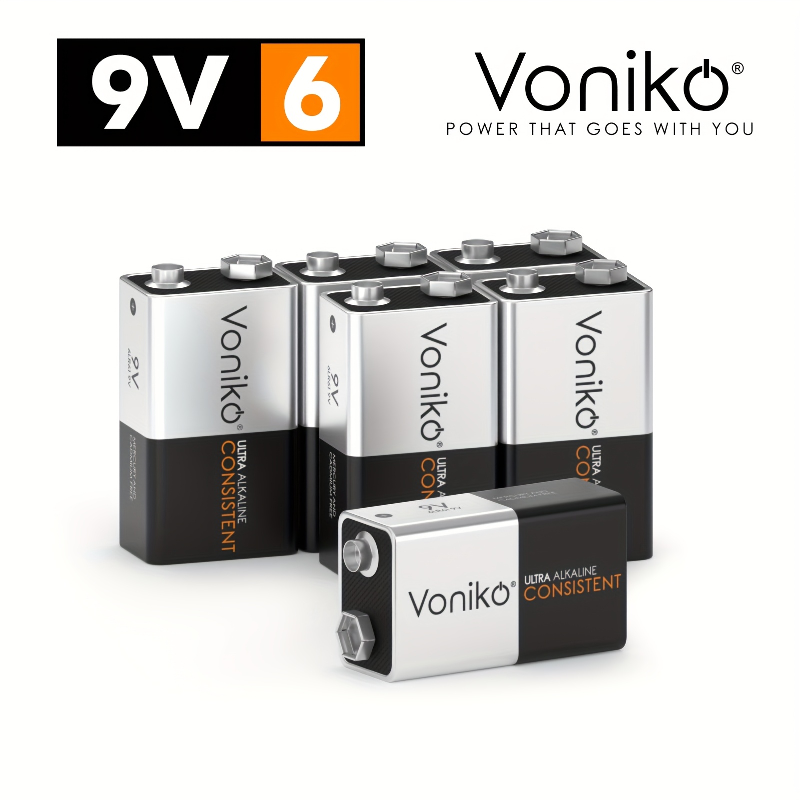 TEMU 9v Batteries 6 Pack - 9v Battery - Ultra Long-lasting, Leakproof 1.5v Batteries - , Power, Reliable Performance, Durable Construction,