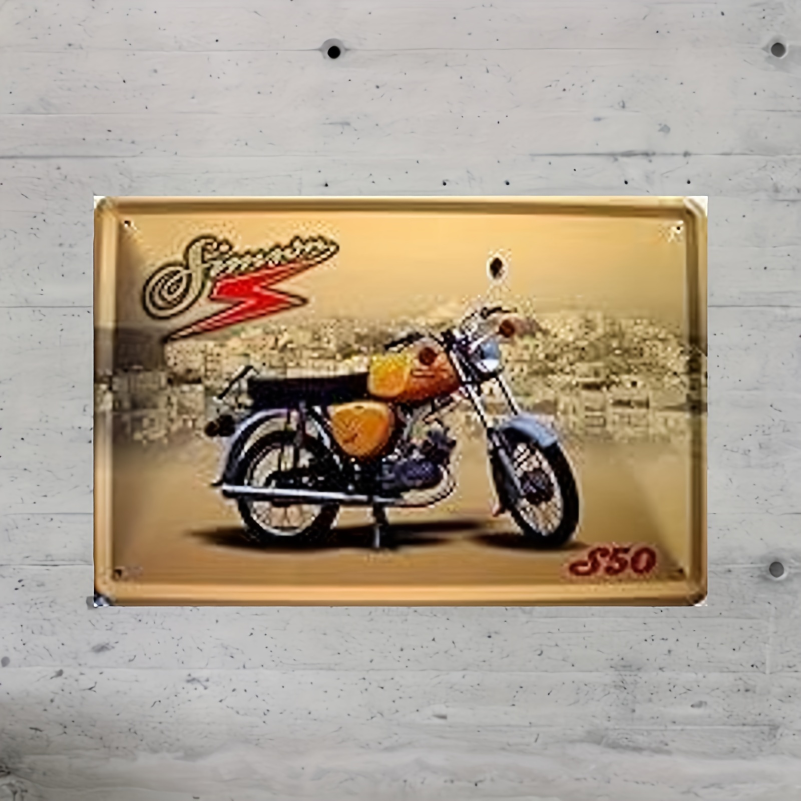 

Vintage Motorcycle Tin Sign Wall Art, Universal Holiday Decor, Metal, No Electricity Required, 20x30cm - Pack Of 1