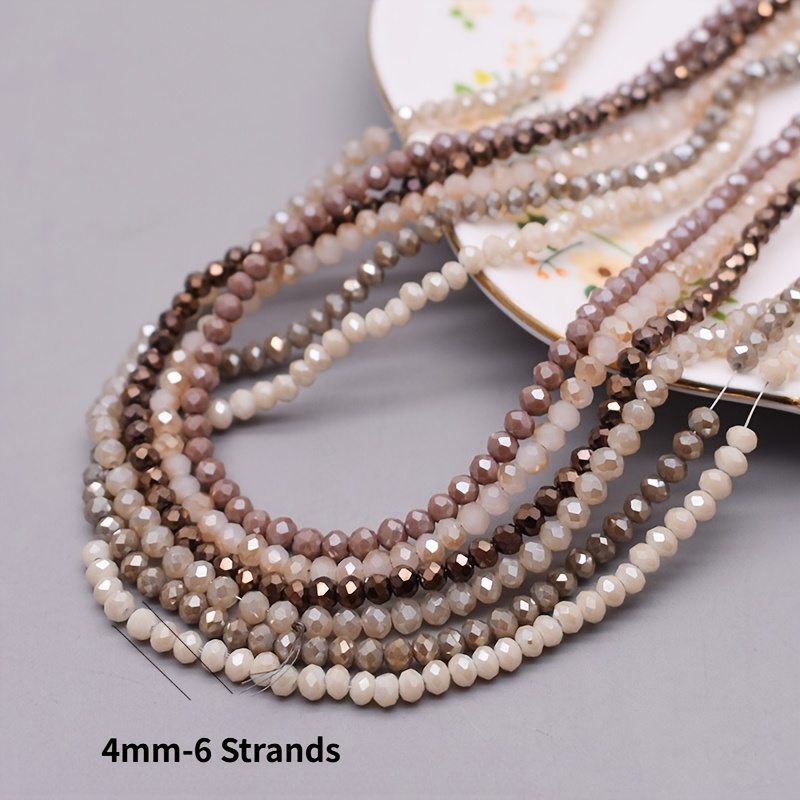 E-shop 6Strands 4mm Kunst-Kristallglasperlen in Mischfarben, facettierte Abstandshalter-Perlen für Schmuckherstellung, Damenarmband, 720 Stk