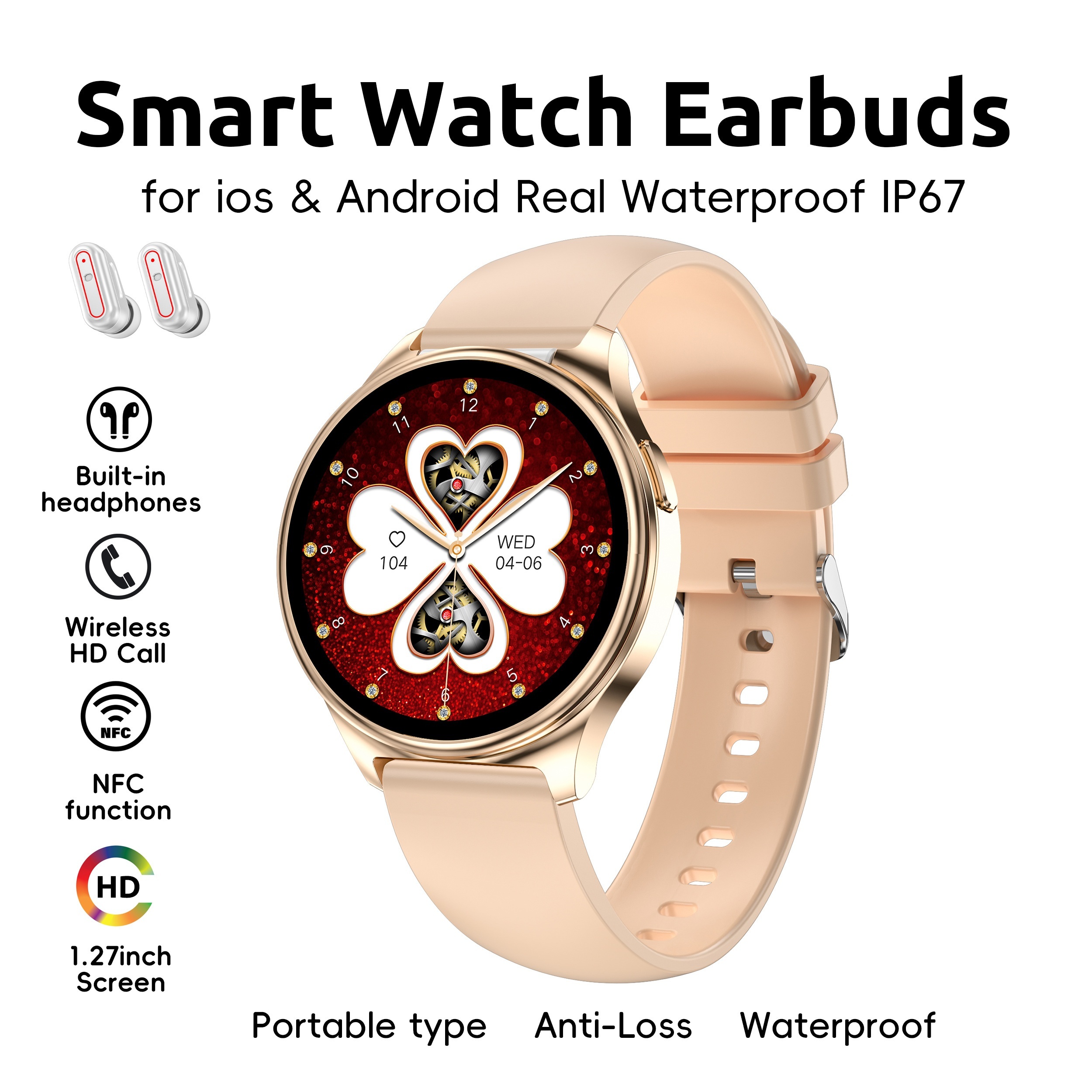 

X11 Smart Watch With Earbuds 2 In 1 For Ios & Android Ultra Thin Smart Watch With Tws Earphones 2 In 1 Waterproof Ip67 Watch Built-in Tws Headset