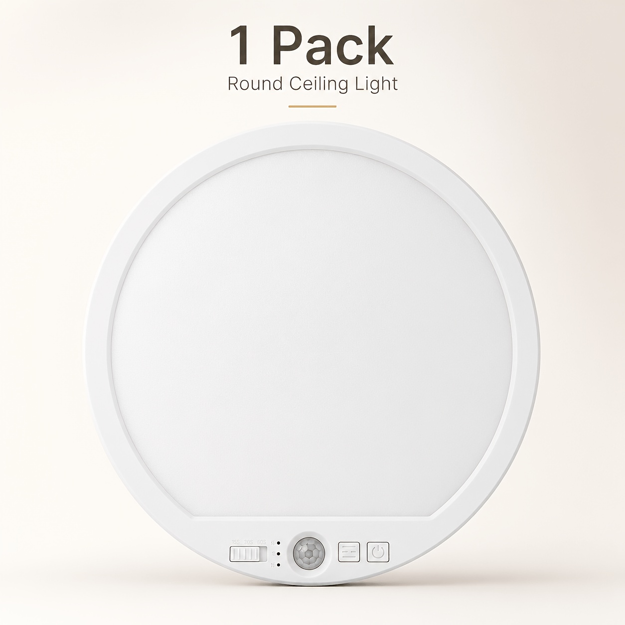 Image of 1pc Round Ceiling Motion Sensor Light With Remote Control, 55led, 300lm, Large Capacity 5000mah Battery, Rechargeable, 3cct, Dimming, Magnetic, For Bedroom, Living Room