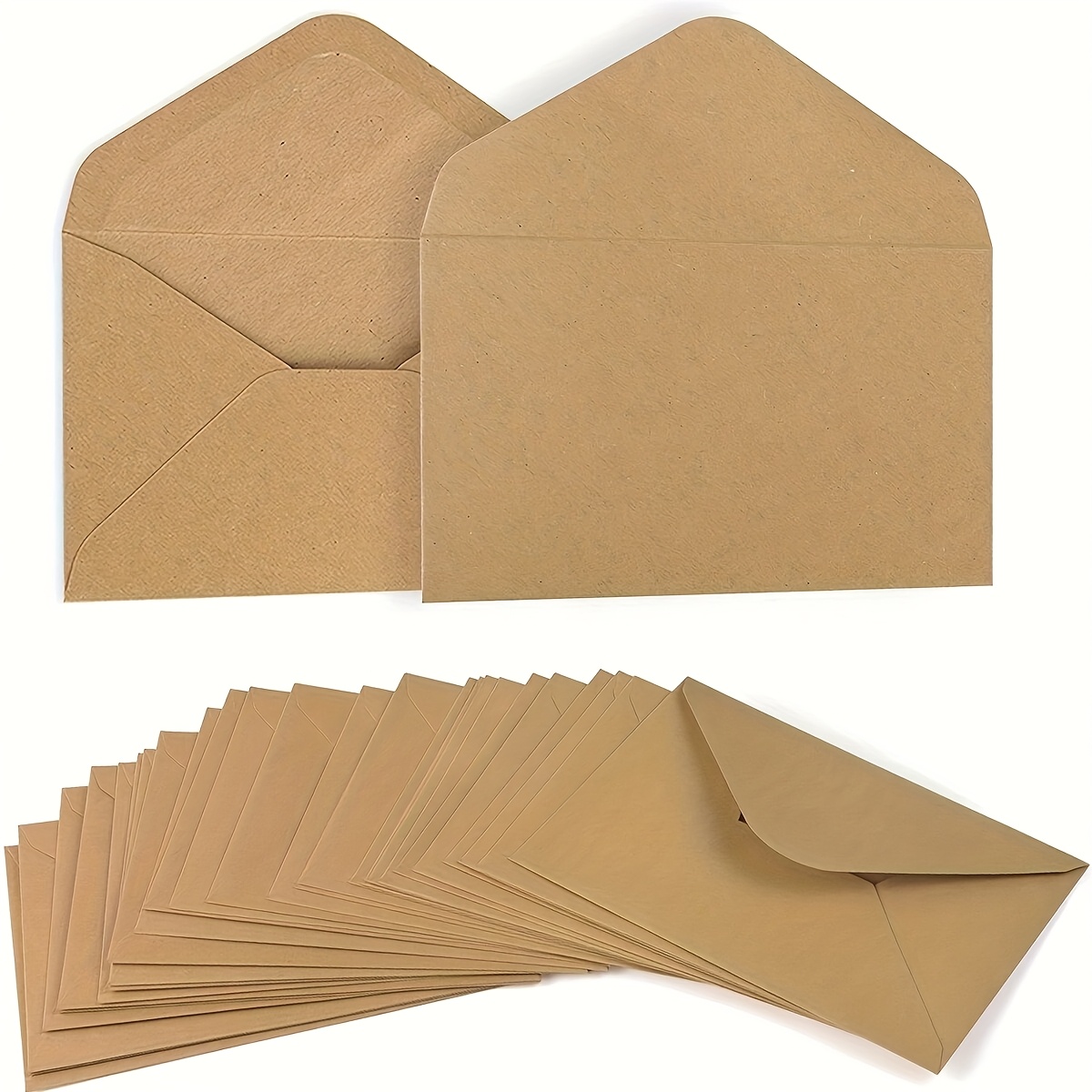 TEMU 100pcs Mini Envelopes And Cards, Brown Envelopes For Gift Cards And Business Cards (4"x2.75")