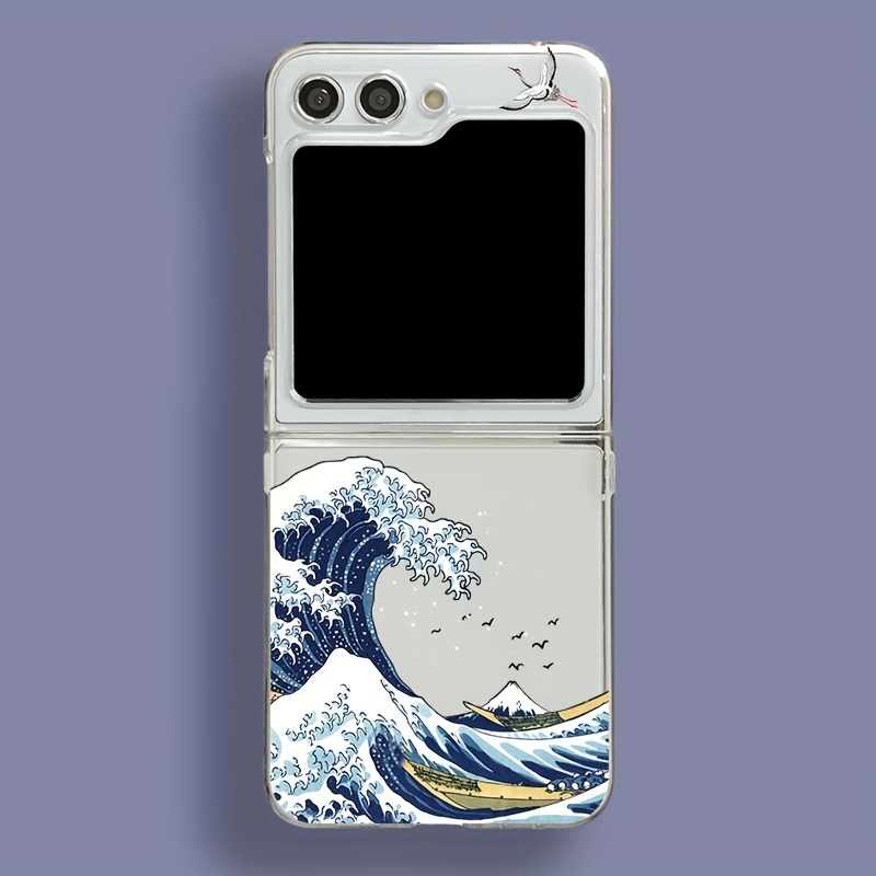 

For Samsung Galaxy Z Flip6 / Z Flip5 5g Mobile Phone Case Transparent Pc Hard Anti-fall Thin Wave Pattern