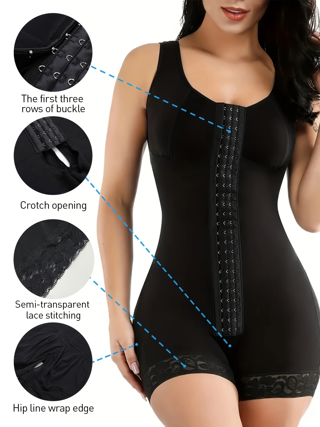 Tres Hooks Crotchless Large Bust Full Body Shaper – Tres Unique