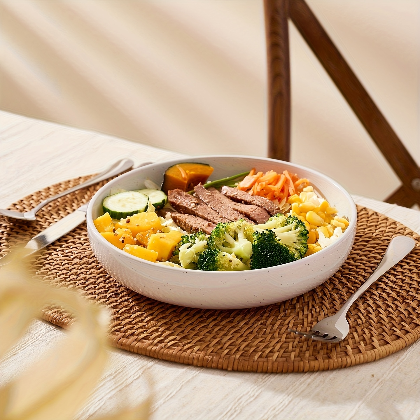 Pasta Bowls Set Of 4, Stoneware, 33 Oz Bowl Set, Microwave Safe Pasta Plates, White