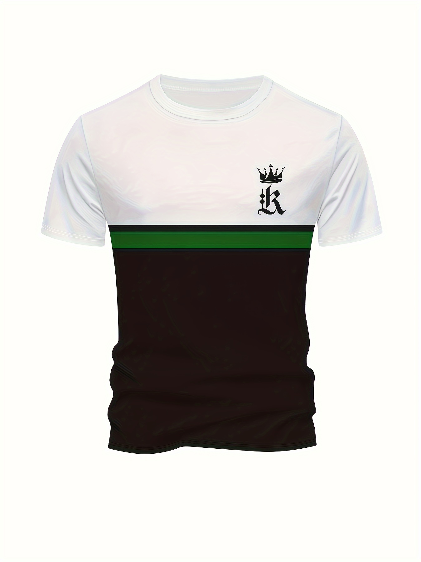 T shirt Mode D contract e Hommes Impression K Crown Blocs Temu