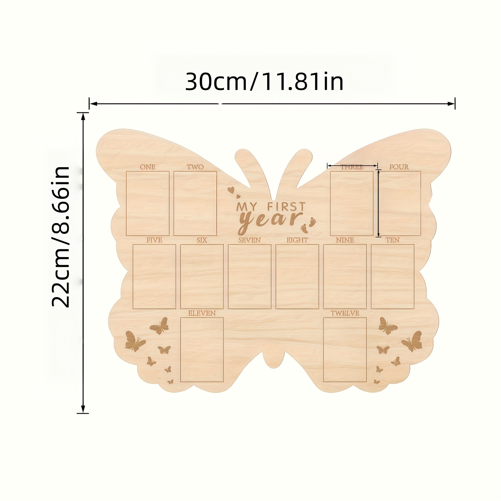 My First Year Photo Display Board, 12-Month Milestone Butterfly Frame