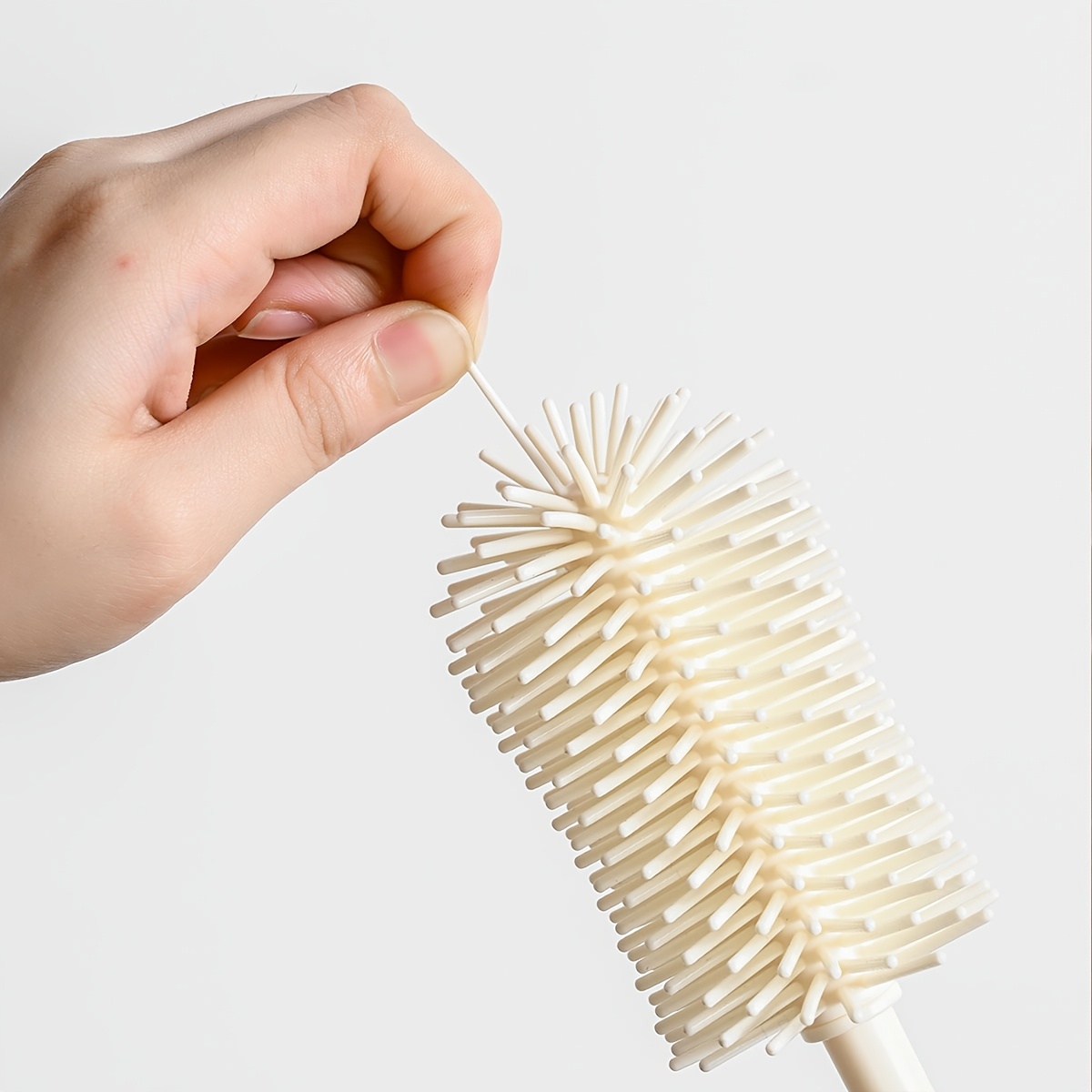 Silicone Bottle Brush Set, Including Handle, for Cleaning Nipple, Suction Straw and Cup Mouth