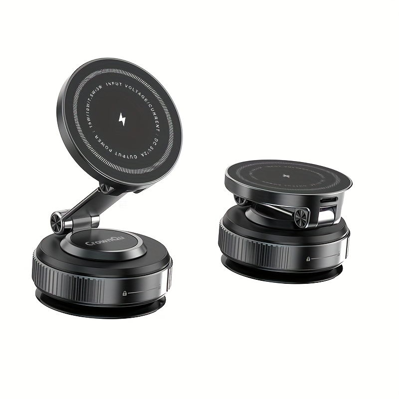15w super strong magnetic wireless charging phone holder foldable   with rotating 360 suction cup for iphone   desktop live streaming suitable for cars gym   surface   magnetic ring